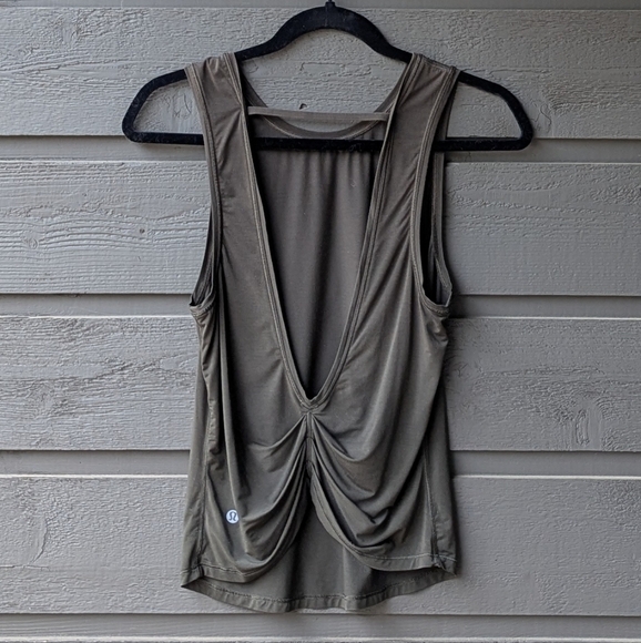 Lululemon Deep Stretch Tank Dark Olive Size 4 Yoga Pilates Barre Ballet - Picture 5 of 7